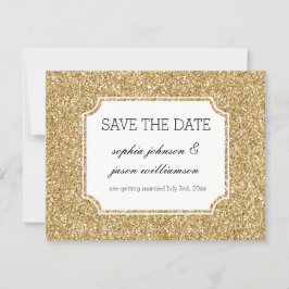Guldglitter save the date spara datumet