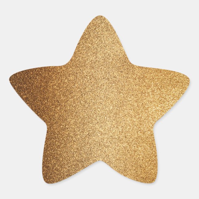 Guldglitter  stjärnformat klistermärke (Framsida)