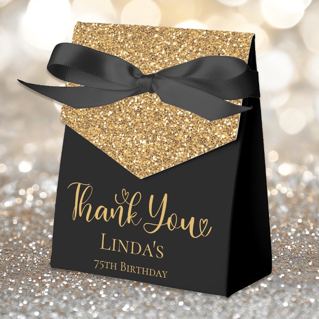 Guldglitter tack för 75-årsdagen presentaskar (Skapare uppladdad)