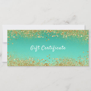 Guldglitter & Teal Aqua Glam-presentkort