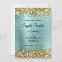 Guldglitter Turkos Folie Snygg Monogram
