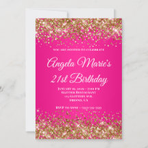 Guldglitter varmrös fancy monogram 21-årsfirande