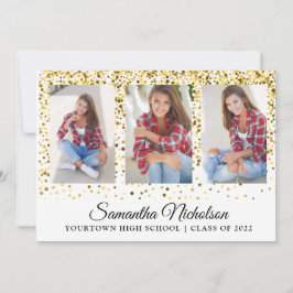 Guldglitter Vit 4 Foto Examenstryck