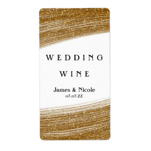 Guldglitter & Vita Eleganta Etiketter för Vin Fraktsedel