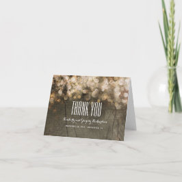 Guldglittersträngljus Rustik trädgack tack Kort