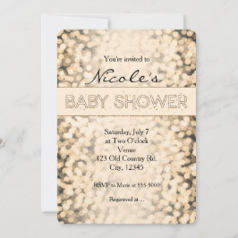 Guldglittrande ljus BABYBRIS Invitationer Inbjudningar