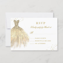 Guldglittrig Quinceanera-svarsklädning
