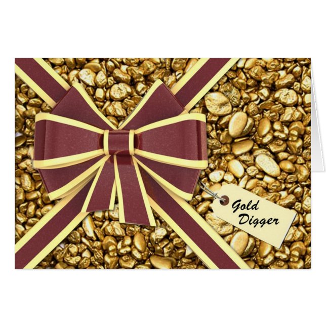 Guldgrävare - vem mig? hälsningskort (Framsidan Horizontal)