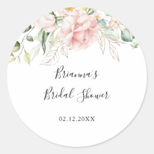 Guldgrön lövväxt blomsterbröllopspresent runt klistermärke