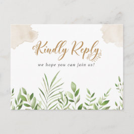 Guldgrön sångförfrågan RSVP vykort