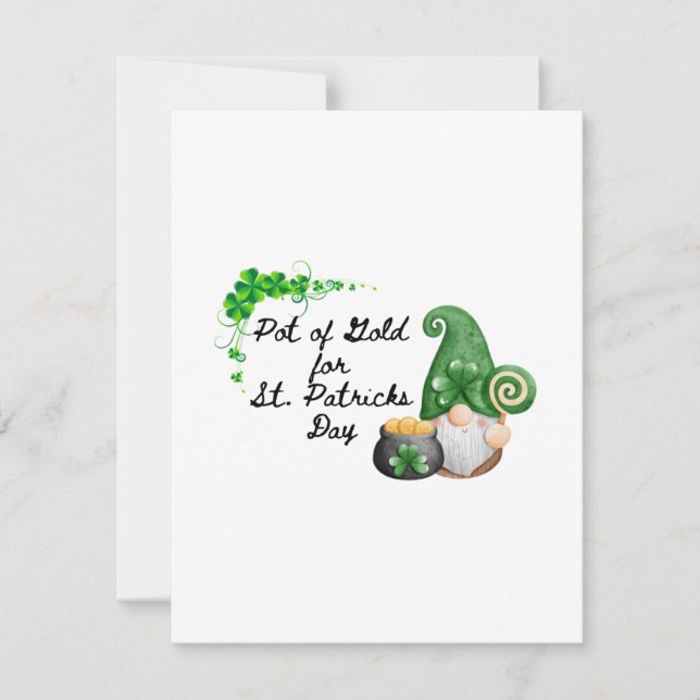 Guldgryta för St. Patricks dag Julkort (Framsida)