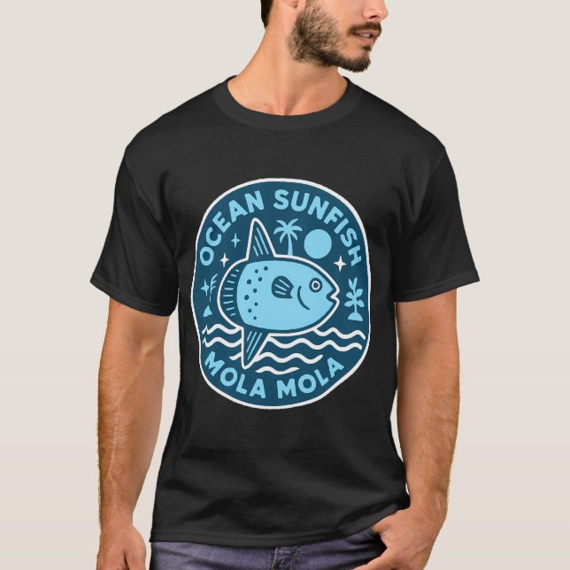 Guldgubbe Blått Vatten Mönsterdesign T Shirt (Framsida)