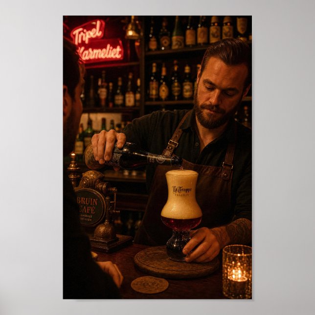 Guldgul belgisk påfyllning i ljuset från stearinlj poster (Framsidan)