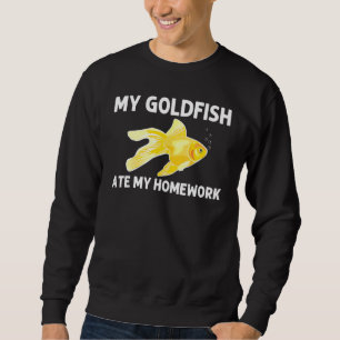 Guldguld fisk för män kvinnor Guld Akvariefisk Hus Lång Ärmad Tröja