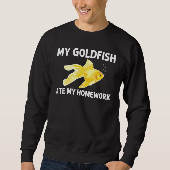 Guldguld fisk för män kvinnor Guld Akvariefisk Hus Lång Ärmad Tröja (Framsida)