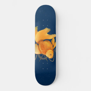Guldguldguldfisk Skeppsratt Marin Skateboarddäck Mini Skateboard Bräda 18,5 Cm