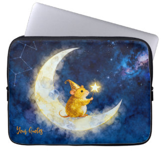Guldhamster på halvmåne Vattenfärg Laptop Fodral