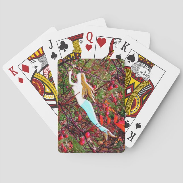 guldhårstrumma, sjöjungfru casinokort (Baksidan)