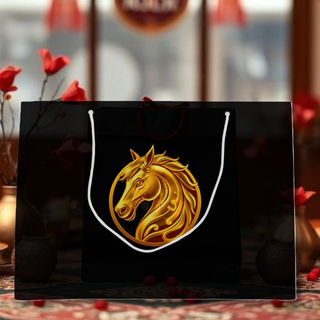 Guldhäst (Gold Horse Large Gift Bag)