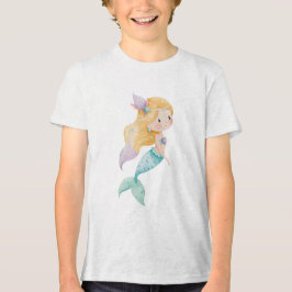 Guldhavsfrusillustration med pärlor t shirt