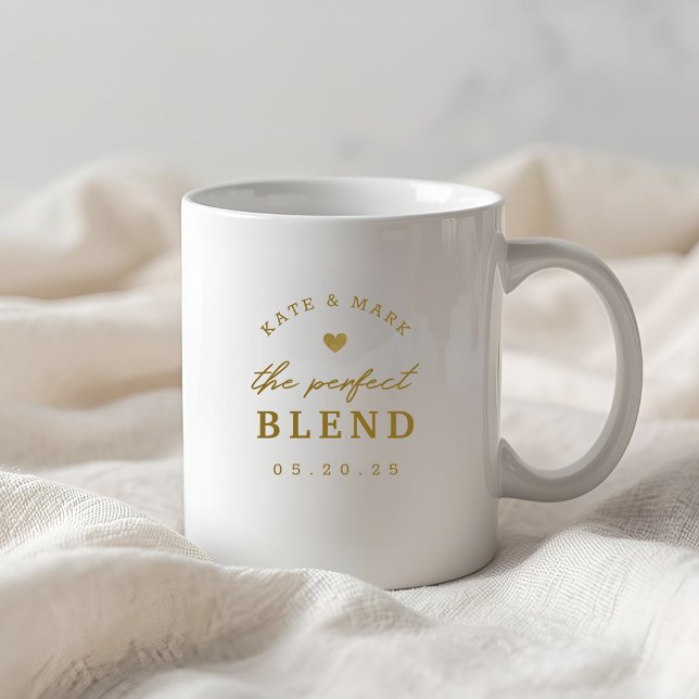 Guldhjärta Den perfekta blandningen Bröllopsgåva t Kaffemugg (Skapare uppladdad)