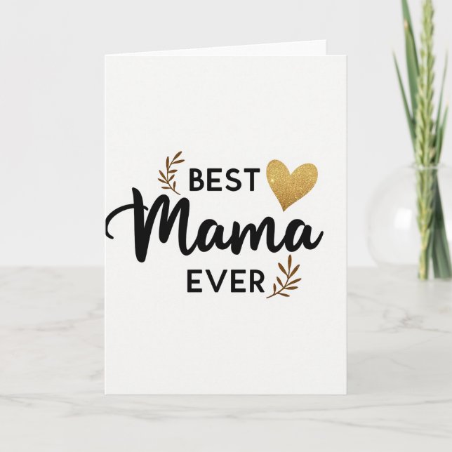 Guldhjärta Mamma Kort (Framsida)