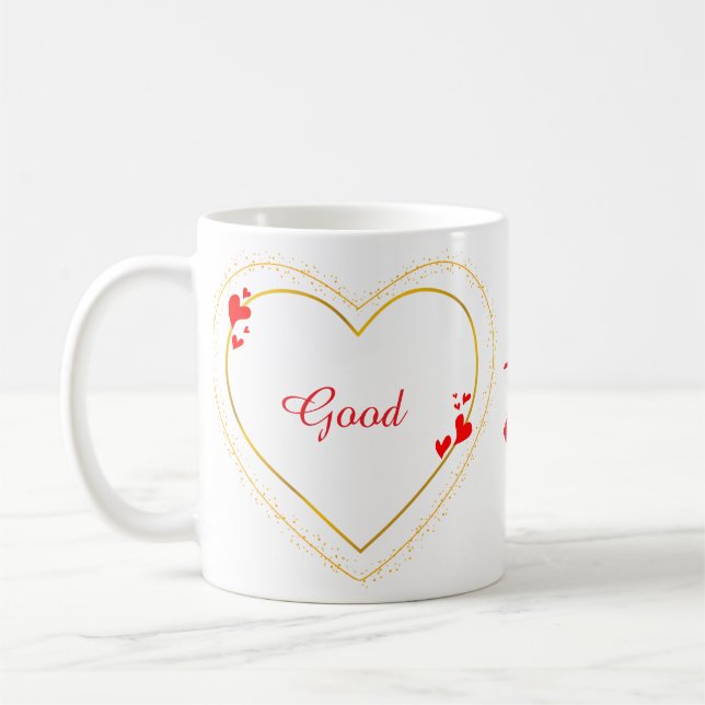Guldhjärtad minimalistisk anpassad kaffemugg (Vänster)