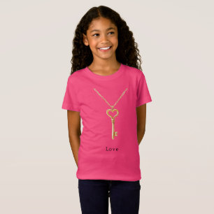 Guldhjärtanhalsband Kärlek T Shirt