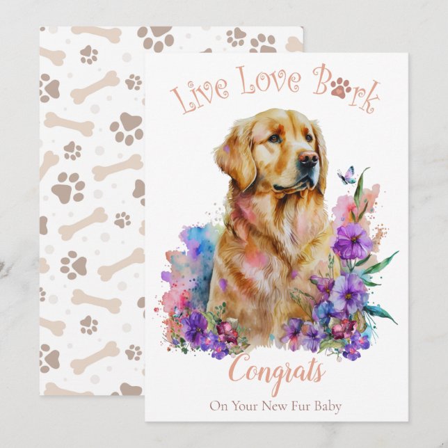 Guldhund Hund Adoption, Gotcha Day Kort (Fram/baksida)