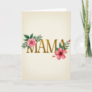 Guldiga Mamma Vacker Blommig Kort