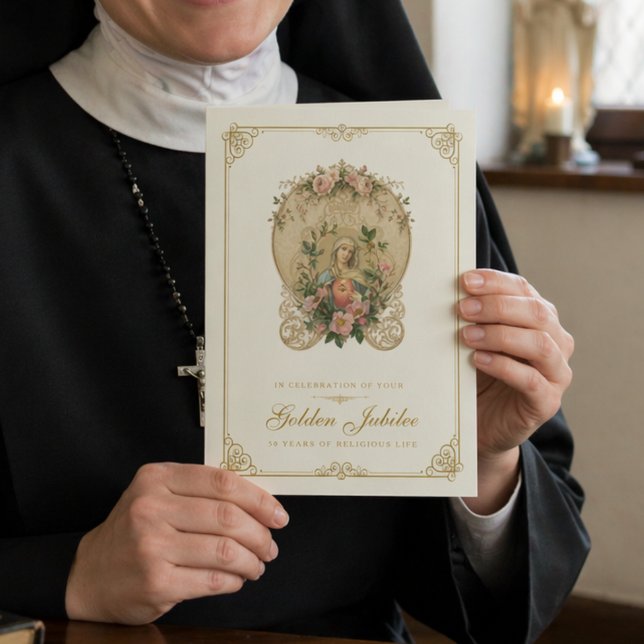 Guldjubileumsnunna 50 år i det religiösa livet helgkort (Skapare uppladdad)