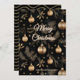 Guldjulsprydnader Gräs Nål Julkort