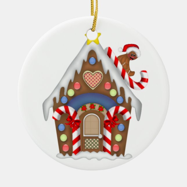 Guldkakor Hus  Julgransprydnad Keramik (Framsidan)