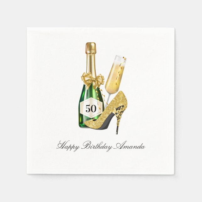 Guldklackar och Champagne Pappersservett (Framsidan)
