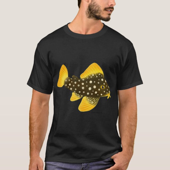 Guldklimpar Pleco Fisk T Shirt (Framsida)