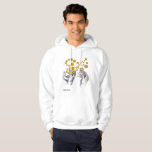 Guldklot flyter utsträckta händer hoodie