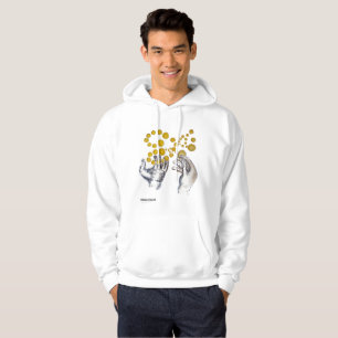 Guldklot flyter utsträckta händer hoodie