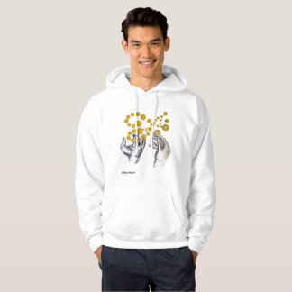 Guldklot flyter utsträckta händer hoodie
