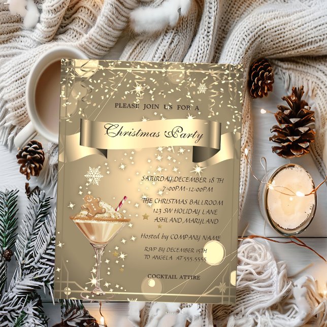 Guldkonfetti, Gingerbread Drink Company jul  Inbjudningar (Skapare uppladdad)