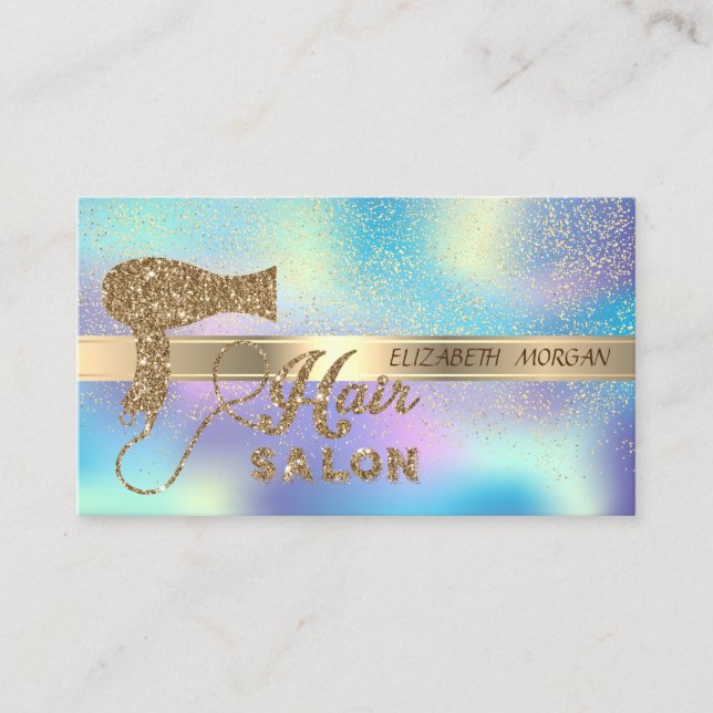 Guldkonfetti, Holografisk, Glitter hårsprej Visitkort (Framsida)