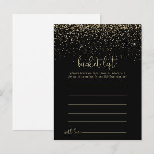 Guldkonfetti Script Bucket List-kort Vykort