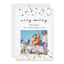 Guldkonfetti stjärnor | Semesterns fotokort