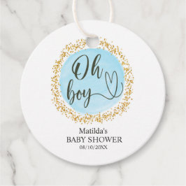 Guldkonfettibabypojke Babyshower Förmånsetikett Gåvor Etiketter