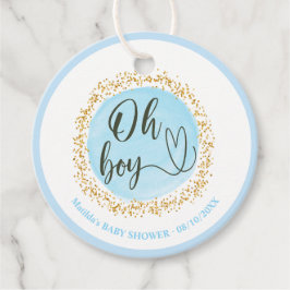 Guldkonfettibabypojke Shower Favor-märke Gåvor Etiketter