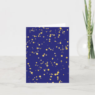 Guldkonfettipunkter Midnight Blue Tack Kort