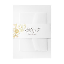 Guldkonflors bröllopsinbjudan magband band för inbjudningskort