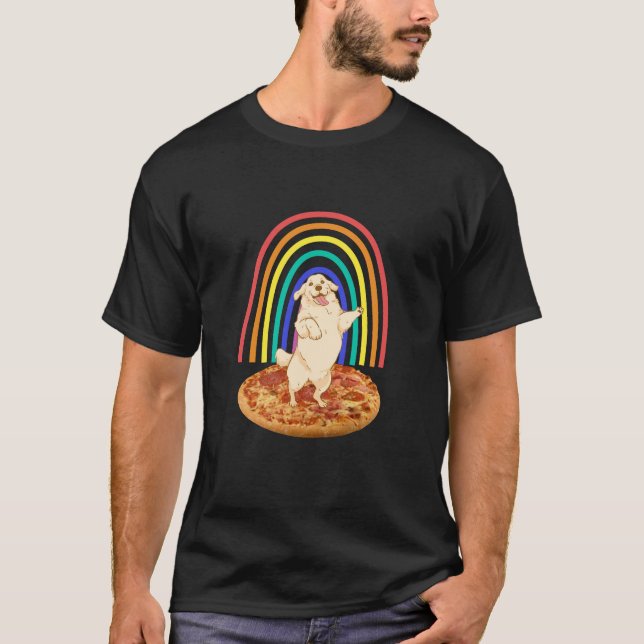 Guldkopiator på pizza t shirt (Framsida)