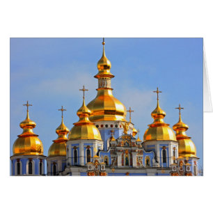 Guldkopior av i katedral i Kiev Hälsningskort
