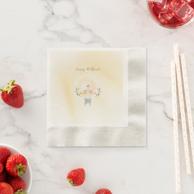 Guldkors blomsterdoppsservetter i papper pappersservett (Insitu)