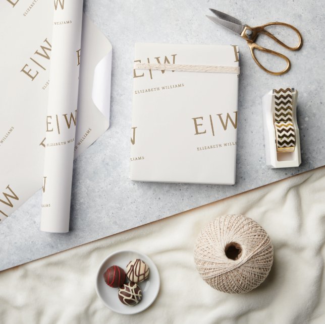 Guldkräm Märkt Företag Förpackning Presentpapper (Hantverk)